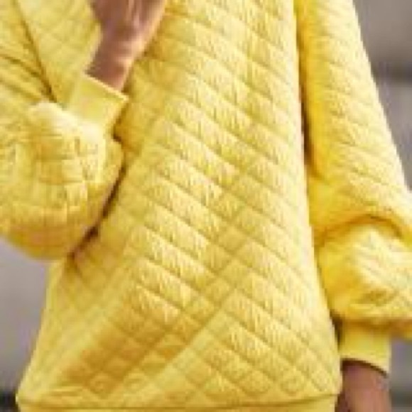 Anthropologie Yellow Quilted Pullover - Picture 2 of 5